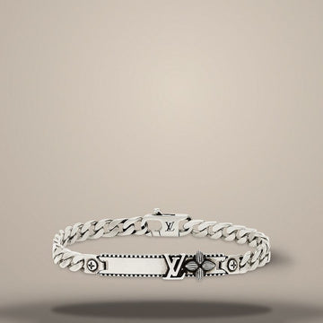 LOUIS VUITTON Whisper Gourmette Armband Länge: 19cm M1897 157304705