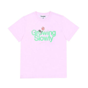 Ganni Growing Slowly Logo Women's T-Shirt 157225018 [P]