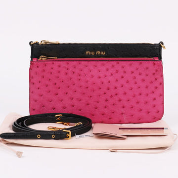 Miu Miu Bicolor Ostrich Mini Crossbody Bag 157314181
