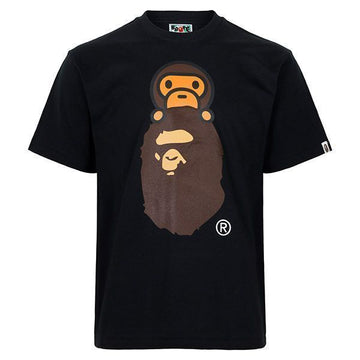 BAPE Milo Kopf T-Shirt mit kurzen Ärmeln in Schwarz 002TEM301002M 156911585 [P]