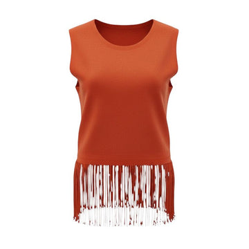 ISSEY MIYAKE Fringe Detail Sleeveless Top 2 157315363