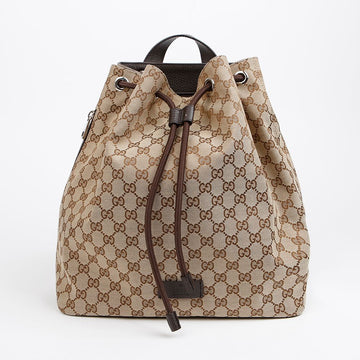 GUCCI Kanvas Drawstring Braun Rucksack 156972697