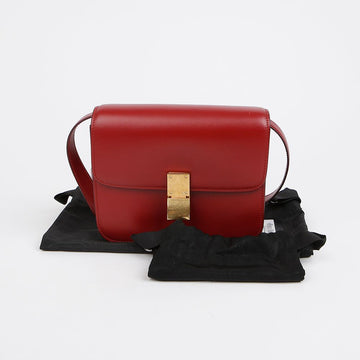 Celine Classic Box Mini Size Calfskin Crossbody Bag Red 156979470