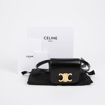 CELINE Mini Klode Shiny Kalbsleder Schwarz 157028897