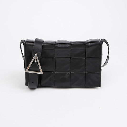 BOTTEGA VENETA Intrecciato Leder Crossbody Bag Schwarz 157029261