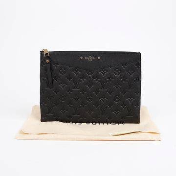 Louis Vuitton Daily Pouch Monogram Empreinte Leather Clutch Bag Black 157091467