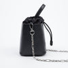 MAISON MARGIELA 5AC スモール グレイン レザー バケットバッグ ブラックファブリック 157005678 [P]