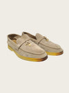 LORO PIANA ベージュ スエード サマー チャムス ワーク ローファー 157317687 [P]