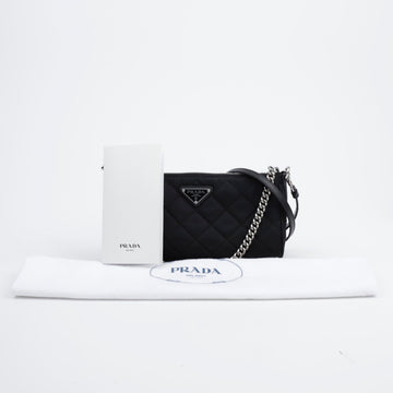 PRADA ポコノ キルティング ミニ チェーン ショルダーバッグ ブラック 157118567