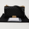 CHANEL Boy Medium Caviar Flap Bag Black with Gold Hardware 157090430 [P]
