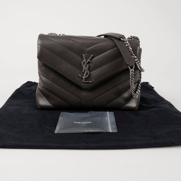 Saint Laurent Lulu Small Shoulder Crossbody Bag Gray Silver 157090762