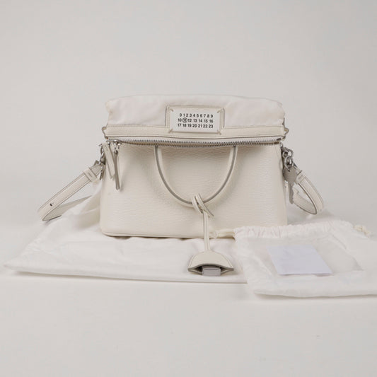 MAISON MARGIELA レディース 5AC ミニ レザー トートバッグ アイボリー 157090821 [P]