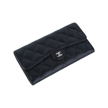 CHANEL Caviar Classic Flap Women's Long Wallet A80758 37365K 157318142