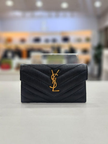 SAINT LAURENT マトラッセ フラップ ゴールド金具 カードケース 612808 157318378
