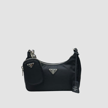 Prada Re-edition 2005 Nylon Hobo Bag Black 1BH204 157318642