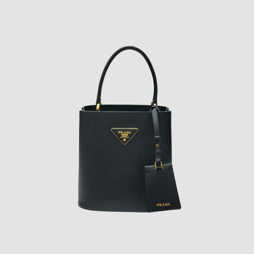 Prada Black Saffiano Pannier Small Tote Bag 1BA217 157318650