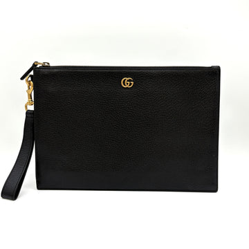 Gucci Leather Strap Clutch Bag Black (475317) 157328911