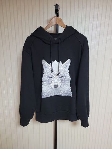 JUUN.J Schwarzes Wolfstickerei Hoodie (Hoodie) 157329326