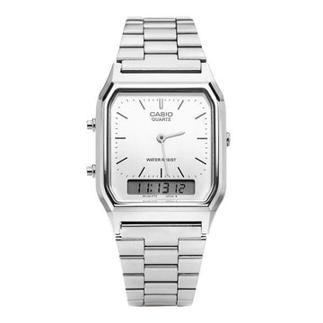 CASIO アナログデジタルスクエアビンテージレトロユニセックスメタルウォッチ AQ-230A-7DHDF 145697899 [P]