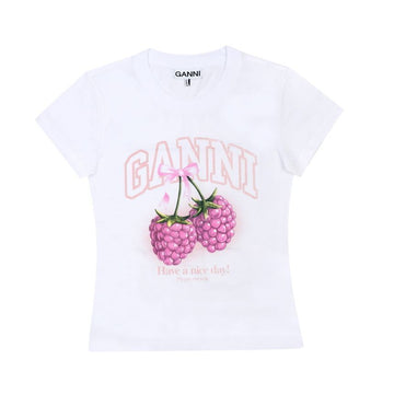 GANNI ロゴ ベビー フィット レディース Tシャツ 157225019 [P]
