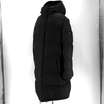 Prada Men's Re-Nylon Triangle Logo Long Padding Jacket 157338357
