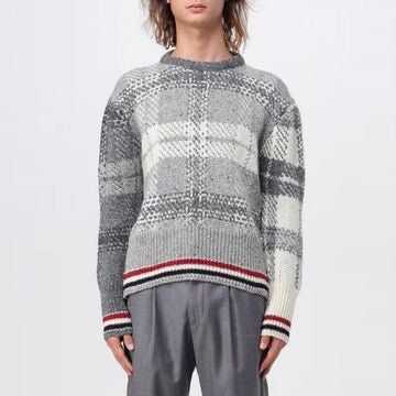 THOM BROWNE Multi-Grau Karierter Strick MKA410F Y1506 982 65847152