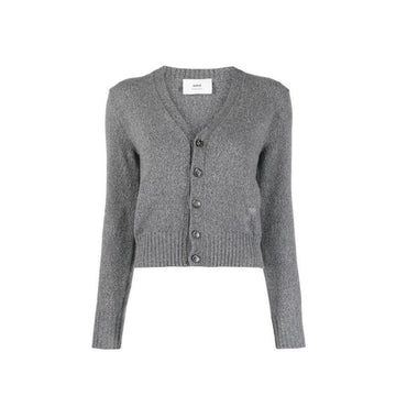 AMI Herz Logo Kaschmir Strickjacke FKC127 005 055 64008050
