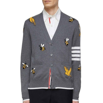 Thom Browne Buzz & Biz Intarsia Cardigan MKC451A Y1002 035 49856290