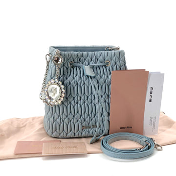 Miu Miu Matelasse Crystal Chain Bucket Bag Shoulder Bag 5be050 157338692