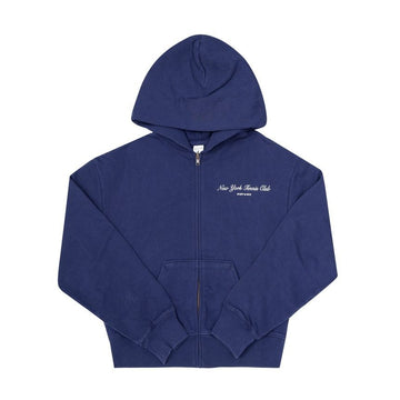 SPORTY & RICH Herren- und Damen-Hoodie mit Reißverschluss in Dunkelblau 157338744