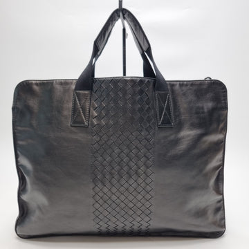 Bottega Veneta Intrecciato Leather Briefcase Black 157340614