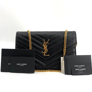 SAINT LAURENT シルバー カサンドラ チェーン クロスボディバッグ WOC 377828 157340988