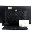 CHANEL キャビア ゴールド ボーイ クラッチ ニューミディアム 157342456 [P]