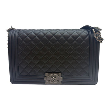 CHANEL Lambskin Boy Bag Large Flap Shoulder Bag Black A92193 157342657