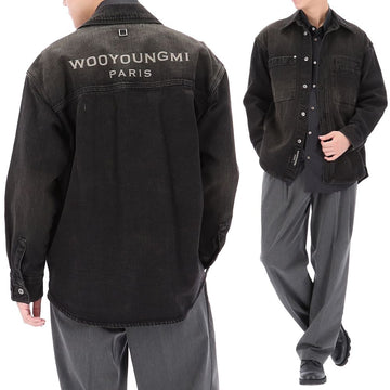WOOYOUNGMI Denim Hemd mit gewaschenem Finish und Logo auf der Rückseite 157343333