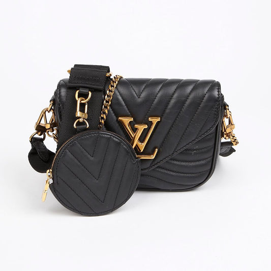 LOUIS VUITTON Neue Welle Multi Pochette Crossbody Tasche Schwarz 157115569 [P]