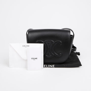 CELINE トリオペ ポルコ カーフスキン クロスバッグ ブラウン 157116086