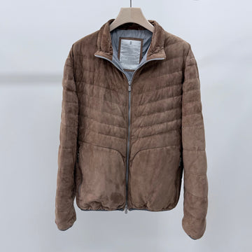 Brunello Cucinelli Lightweight Suede Jacket Brown M 157343742