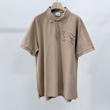 Burberry Cotton Pique Short-Sleeve Polo Beige 157343777