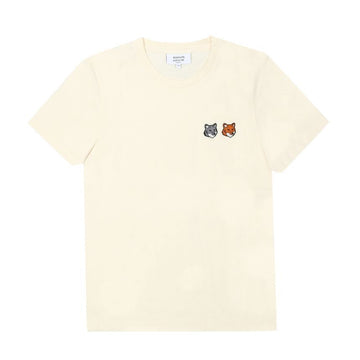 MAISON KITSUNE Doppelter Fuchs Kopf Aufnäher Damen Kurzarm T-Shirt 157225252 [P]