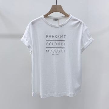 Brunello Cucinelli Cotton Lettering T-Shirt White 157343935