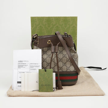 GUCCI Ophidia GG Mini Bucket Bag Braun 157120469