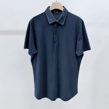 LORO PIANA Baumwoll-Polo-Kurzarmshirt Navy 157344269