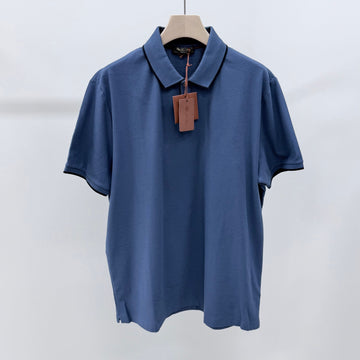 Loro Piana Cotton Polo Short Sleeve Shirt Blue 157344270
