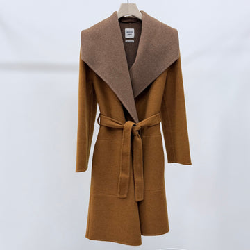 Hermes Cashmere Belt Coat Brown 36 157344276