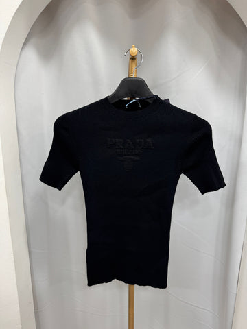 Prada New Cotton Crew Neck Short Sleeve Size 38 157344691