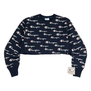 CHAMPION リバースウィーブプリンテッドクロップカット女性クルーネック WL827P-9E+ 119867048