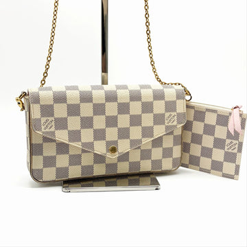 LOUIS VUITTON Pochette Félicie Damier Azur Chain Crossbody Bag 157347943