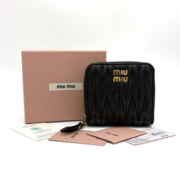 Miu Miu Matelassé Zipper Wallet Black 157349199