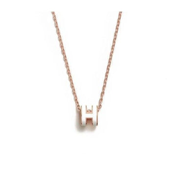HERMES ミニポパッシュネックレス ホワイトブラン ローズゴールド 96006671